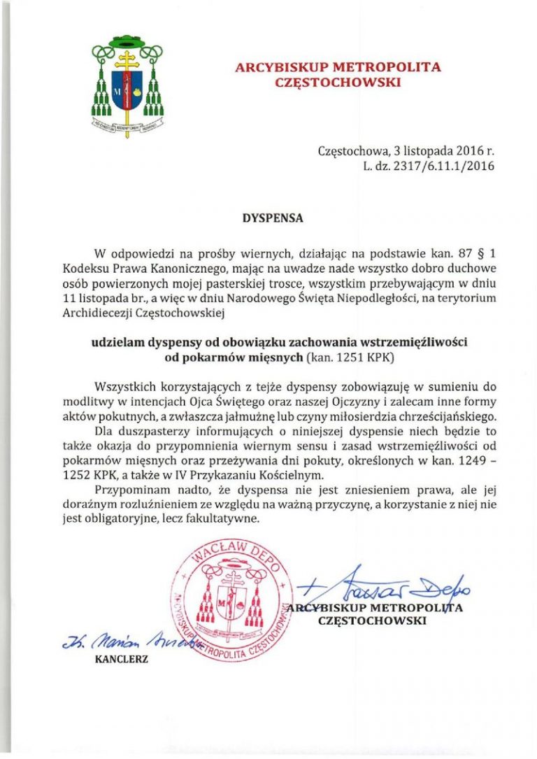 DYSPENSA NA 11 LISTOPADA